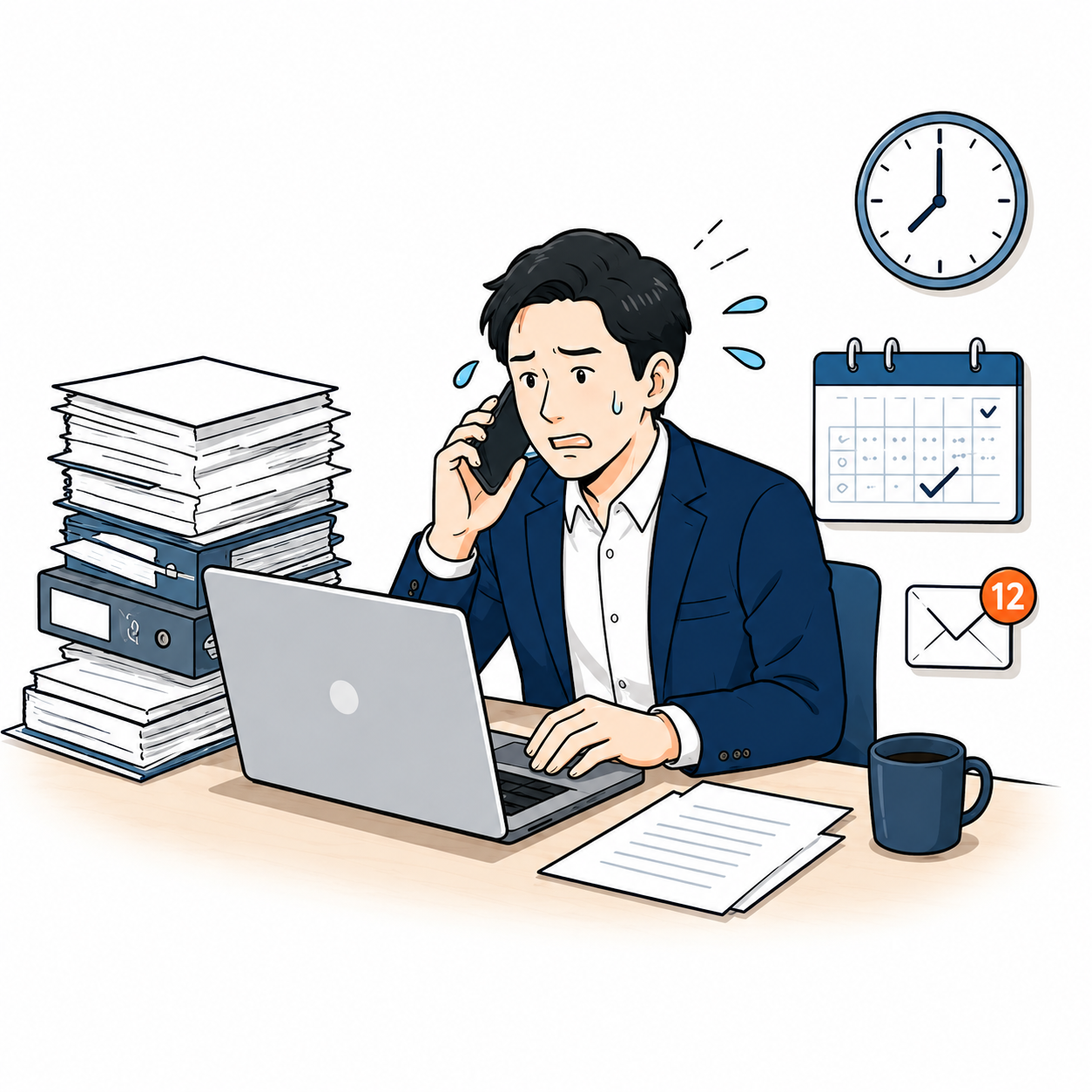 疲弊する採用担当者